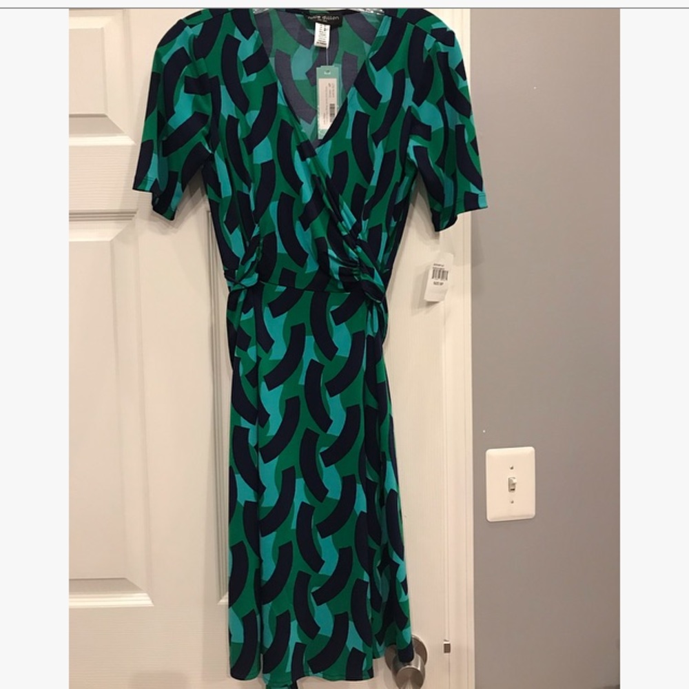 Cute faux wrap dress with front tie